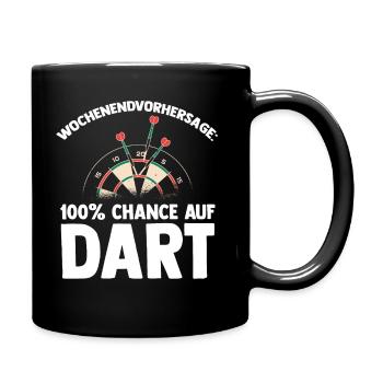 Dart Dartsspieler Darts - Tasse einfarbig - Schwarz - Rechts