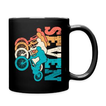 7. Geburtstag Bmx Fahrrad 7 Jahre Geschenk - Tasse einfarbig - Schwarz - Rechts