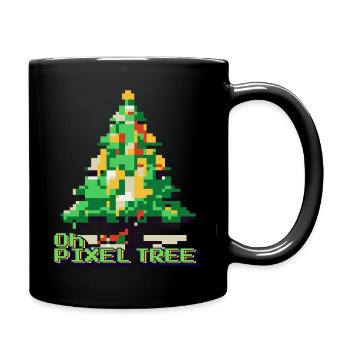 Magie de Noël 8 bits . Oh Pixel Tree - Mug uni - noir - Droite