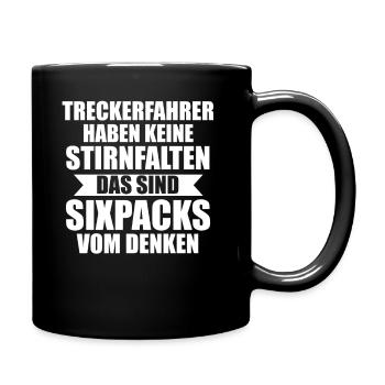 Trecker Landwirt Bauer Landwirtschaft Traktor - Tasse einfarbig - Schwarz - Rechts
