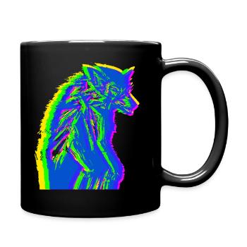 loup - Mug uni - noir - Droite