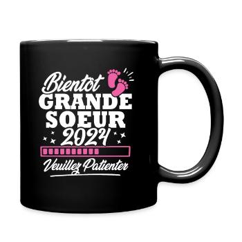 Bientôt grande soeur 2024 - Mug uni - noir - Droite