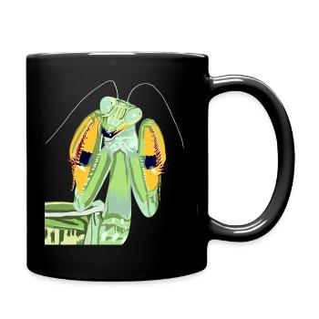 Mantis religiosa Gottesanbeterin von vorn - Tasse einfarbig - Schwarz - Rechts