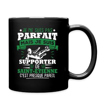 Je suis supporter de Saint Étienne - Mug uni - noir - Droite