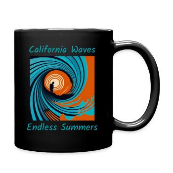 California Waves, Endless Summers - Full Colour Mug - black - Right