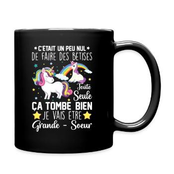 Je vais être grande soeur - Mug uni - noir - Droite