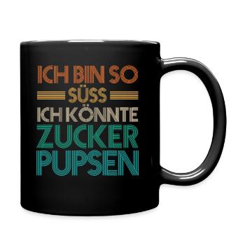 Deine Fürze stinken aber Ich liebe Dich - Tasse einfarbig - Schwarz - Rechts