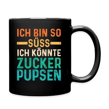 Deine Fürze stinken aber Ich liebe Dich - Tasse einfarbig - Schwarz - Rechts