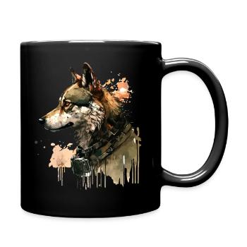Le pouvoir du loup - T-Shit pour les amoureux des animaux - Mug uni - noir - Droite