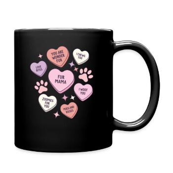 My Dog Is My Valentine Conversation Hearts - Full Colour Mug - black - Right