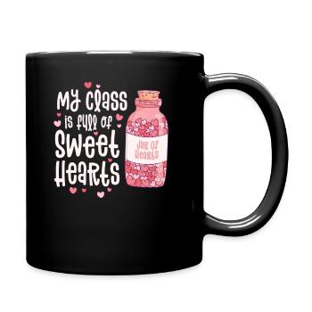 La classe est pleine de cœurs doux Professeur rétro - Mug uni - noir - Droite