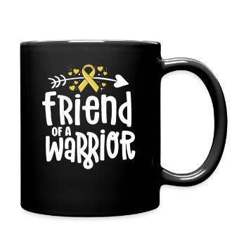 Friend Of A Warrior Support Team Childhood Cancer - Full Colour Mug - black - Right
