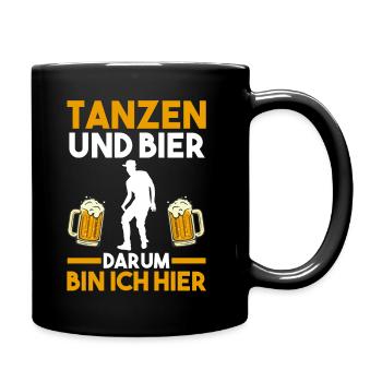 Tanzen Bier Party Musik Bier Tänzer - Tasse einfarbig - Schwarz - Rechts