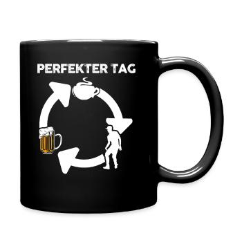 Tanzen Party Musik Bier Tänzer - Tasse einfarbig - Schwarz - Rechts