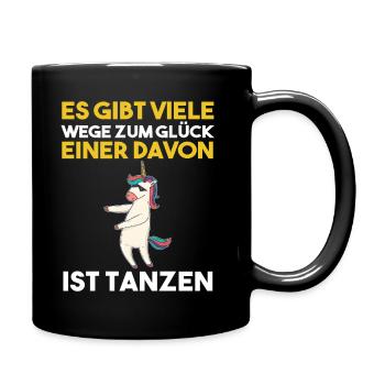Tanzen Party Einhorn Musik Tänzer - Tasse einfarbig - Schwarz - Rechts