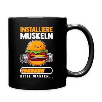 Muskeln Sport Fitness Gewichtheben Bürger - Tasse einfarbig - Schwarz - Rechts