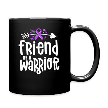 Friend Of A Warrior Purple Awareness Ribbon - Full Colour Mug - black - Right