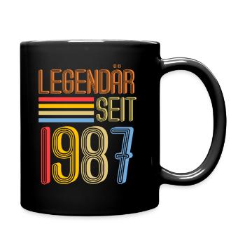 Jahrgang 1987 36 Jahre Geburtstag - Tasse einfarbig - Schwarz - Rechts