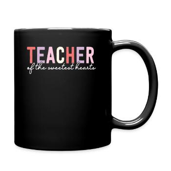 Valentinstag Lehrer der süßesten Herzen - Tasse einfarbig - Schwarz - Rechts