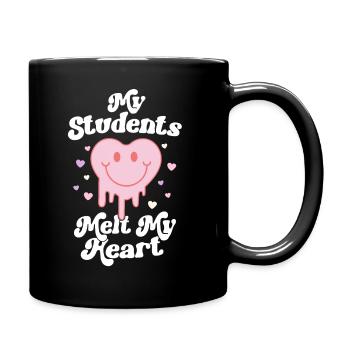 Retro Valentinstag Lehrer Meine Schüler schmelzen meine - Tasse einfarbig - Schwarz - Rechts