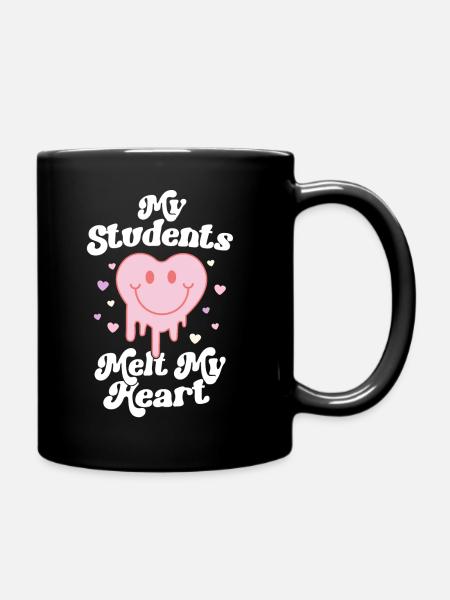 Retro Valentines Day Teacher My Students Melt My - Full Colour Mug - black