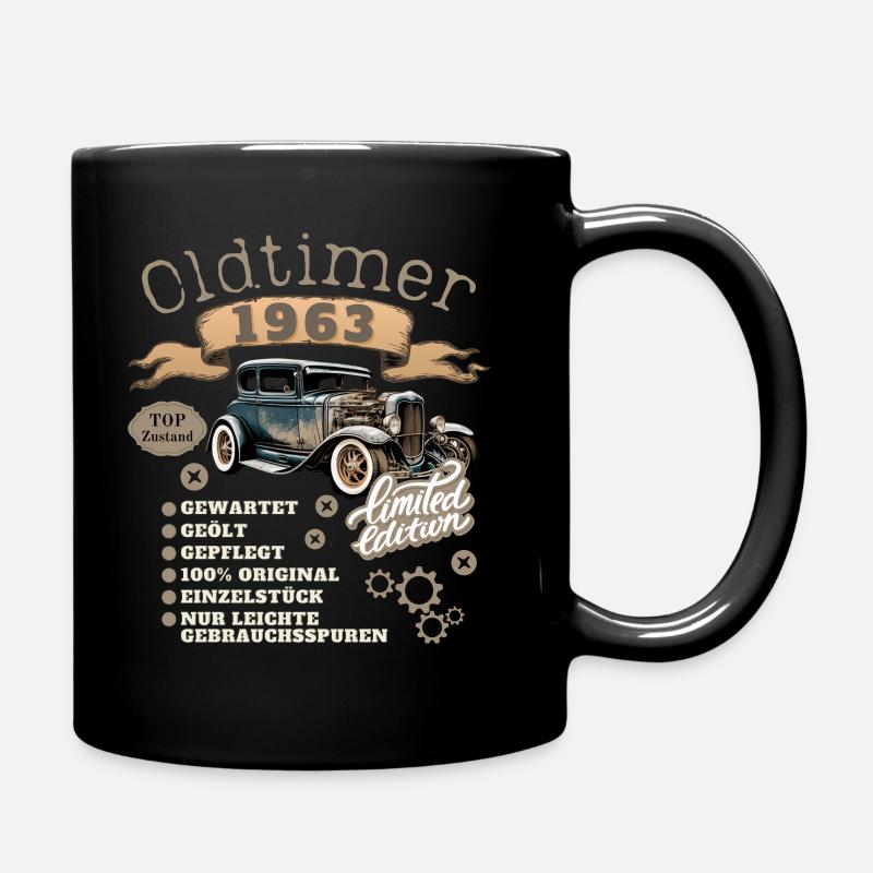 Oldtimer Motiv 1963 Jahrgang Geburtstag Geschenk - Tasse einfarbig - Schwarz