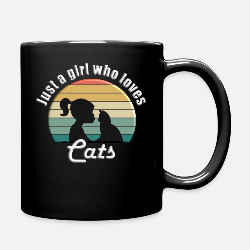 Juste une fille qui aime les chats - Mug uni - noir