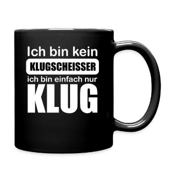 Klugscheißer - Tasse einfarbig - Schwarz - Rechts