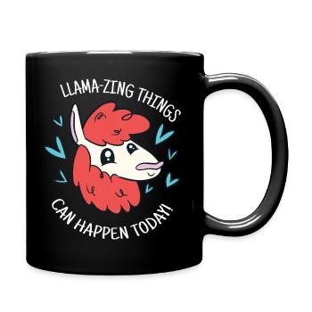 Lama-zing Les choses peuvent arriver aujourd’hui Mignon Drôle - Mug uni - noir - Droite
