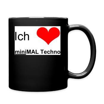 Liebeserklärung miniMAL Techno - Tasse einfarbig - Schwarz - Rechts
