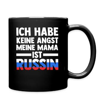 Ich habe keine Angst meine Mama ist Russin - Tasse einfarbig - Schwarz - Rechts
