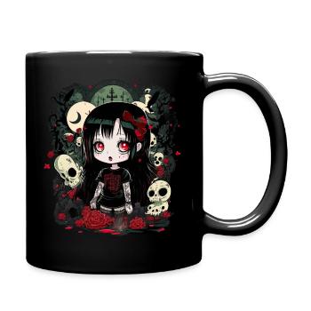 Anime Horror Chibi: Kawaii Gothic Halloween - Full Colour Mug - black - Right