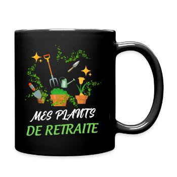 Mes plants de retraite Citation Départ - Mug uni - noir - Droite