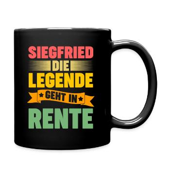 Siegfried die Legende geht in Rente - Tasse einfarbig - Schwarz - Rechts