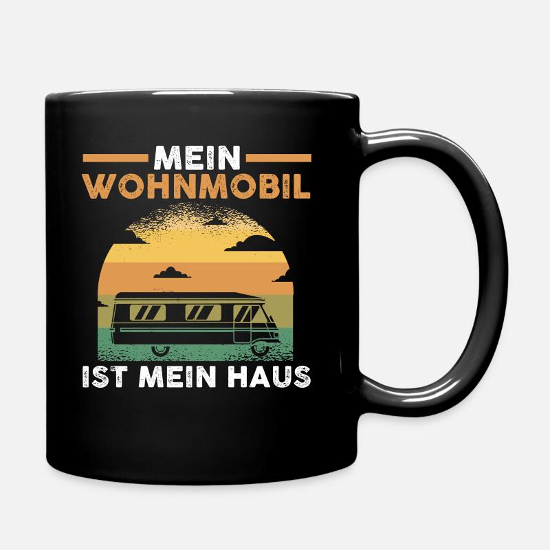 Camper Wohnmobil Wohnwagen Campingplatz Camping - Tasse einfarbig - Schwarz