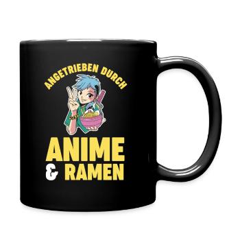 Angetrieben durch Anime & Ramen - Tasse einfarbig - Schwarz - Rechts