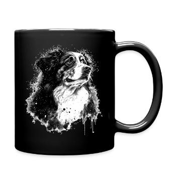 Australian shepherd dog Hund - Tasse einfarbig - Schwarz - Rechts