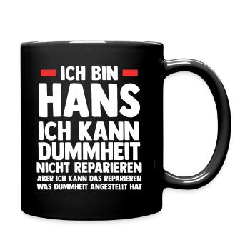 Hans - Tasse einfarbig - Schwarz - Rechts