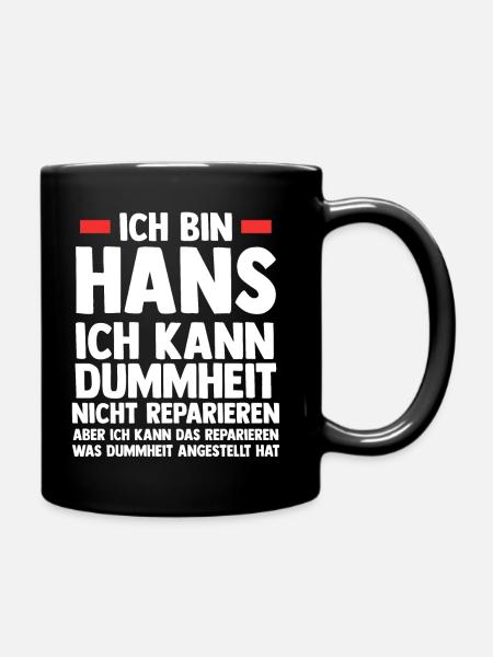 Hans - Tasse einfarbig - Schwarz