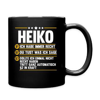 Heiko - Tasse einfarbig - Schwarz - Rechts