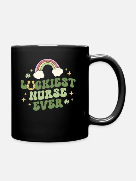 Luckiest Nurse Ever Nicu Er Peds Retro Nurse St - Full Colour Mug - black