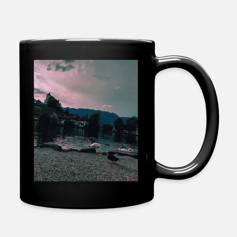 cloudy lake werdenberg - Full Colour Mug - black