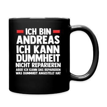 Andreas - Tasse einfarbig - Schwarz - Rechts