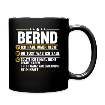 Bernd - Tasse einfarbig - Schwarz - Rechts