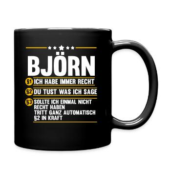 Björn - Tasse einfarbig - Schwarz - Rechts