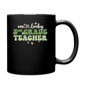 Un enseignant chanceux Rétro Enseignant de 2e année St - Mug uni - noir - Droite