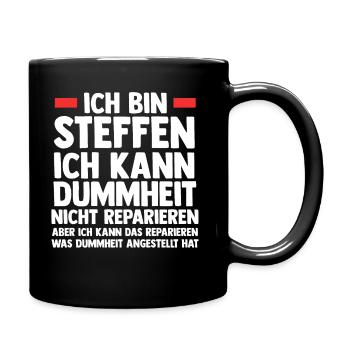 Steffen - Tasse einfarbig - Schwarz - Rechts