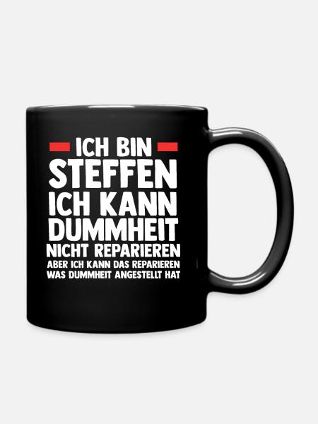 Steffen - Tasse einfarbig - Schwarz
