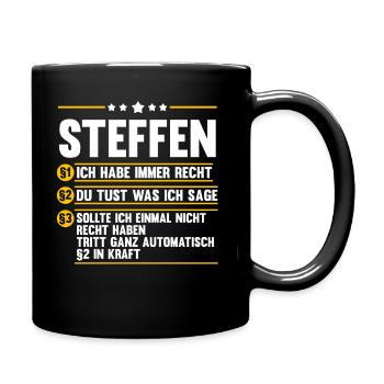 Steffen - Tasse einfarbig - Schwarz - Rechts