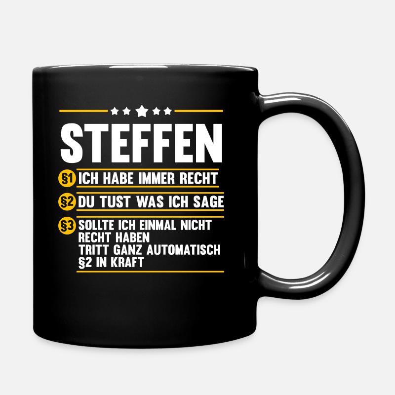 Steffen - Tasse einfarbig - Schwarz